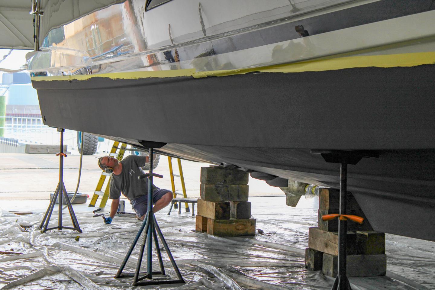 Boat repair at Boston Marine Services