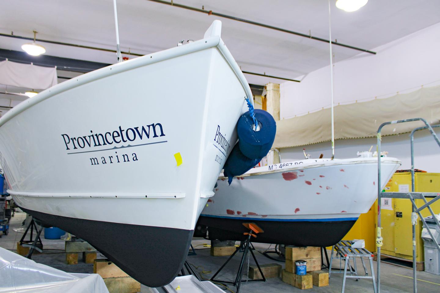 Provincetown Marina launch boats undergo service at BMS.