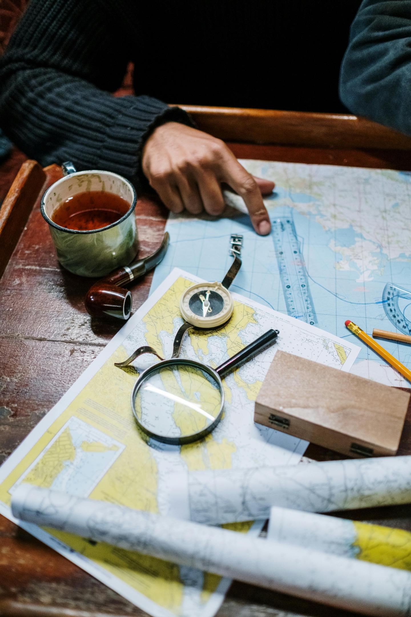 Nautical charts used to plan voyages
